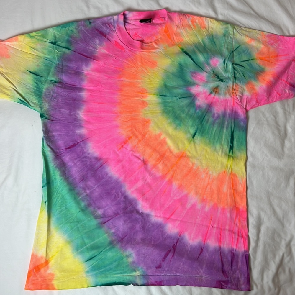 Vintage Screen Stars Tie Dye T-Shirt 90s Tagged Sz XL Fits Smaller Single Stitch